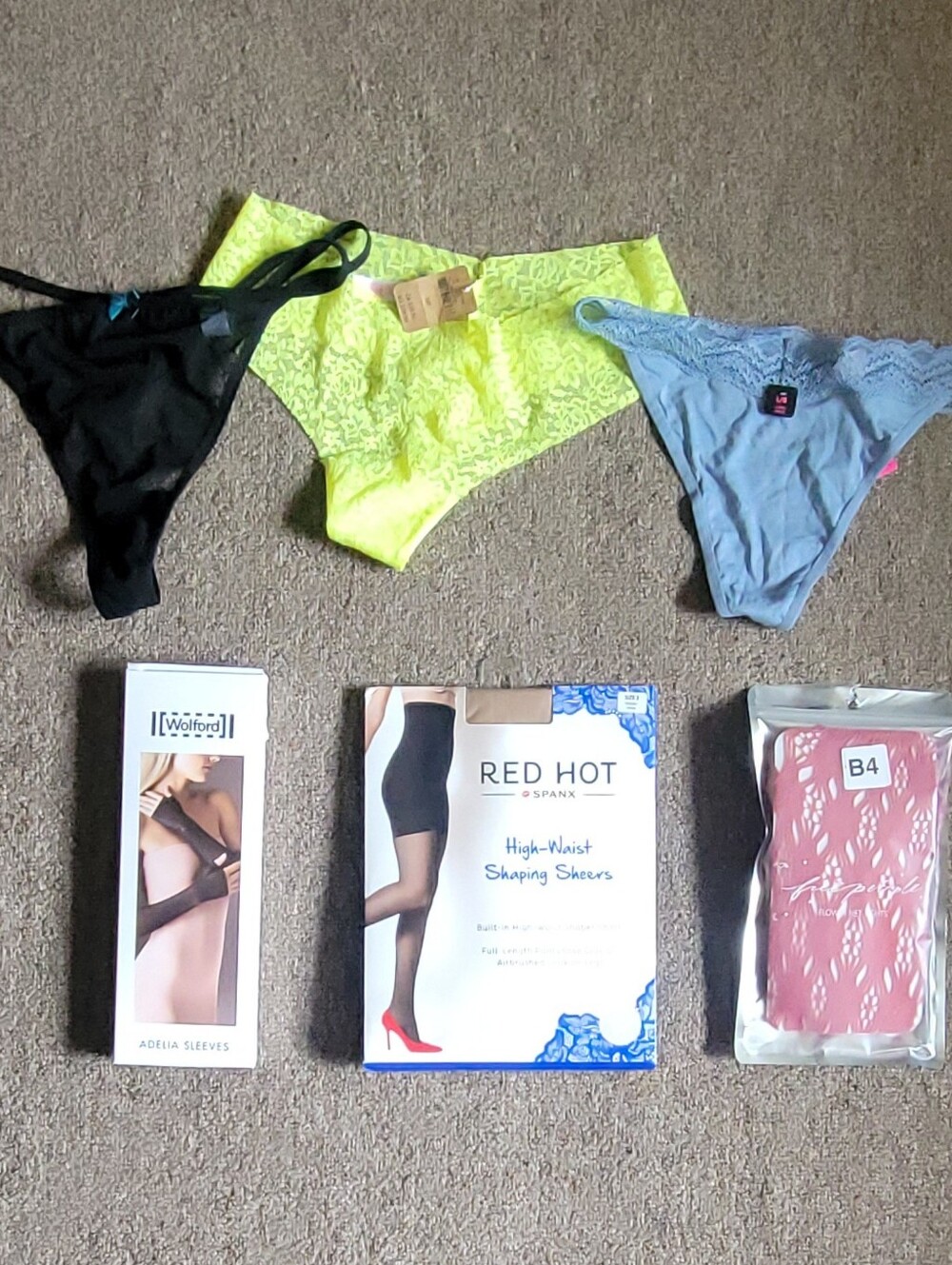 NIB Women's Bundle of Pretty Sexy Sassy Panties, Hoisery, & Adelia Sleeves